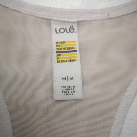 Lole Ladies Size Medium Cream Racer Back Fitted Athletic Top - Picture 3 of 11